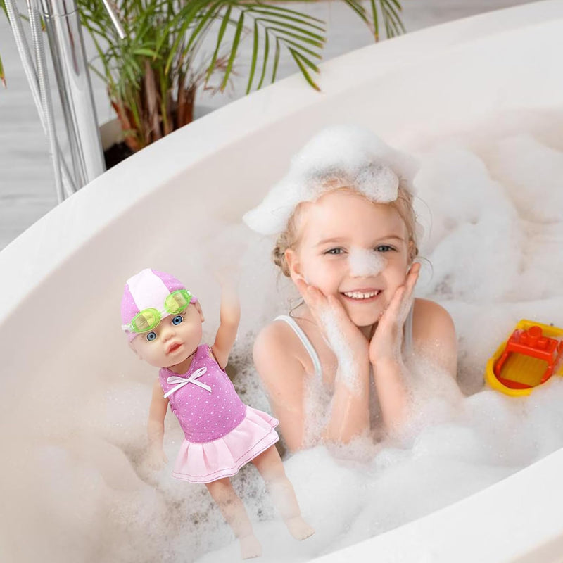 Bath Swimming Doll Toy, Baby Doll for Bathtub, Waterproof Bathtub Pool Floats, Battery-Powered Bathtub Toy Floating Swimming Figure for Beach Pool Outdoor Indoor