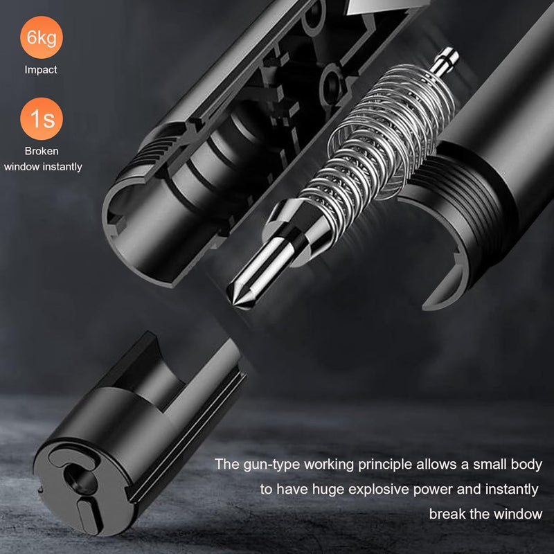 TimelessGrace 2 Pack Car Safety Hammer, Emergency Escape Tool One Second Window Breaker, Cutter Car Glass Breaker Life-Saving Emergency Artifact (Black)