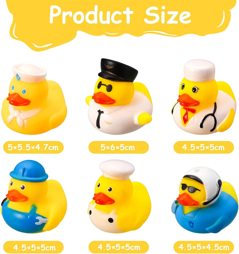 Tagaremuser Pack of 6 Bath Toys Baby Bath Duck Funny Rubber Duck Rubber Bath Ducks Colourful Rubber Ducks Float and Bath Ducks