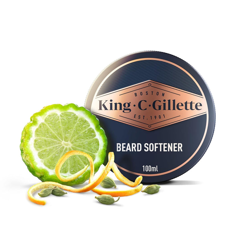 King C. Gillette Men?? Soft Beard Balm Deep Conditioning with Cocoa Butter Argan Oil and Shea Butter 100 ml