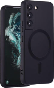 Magnetic for Samsung Galaxy S23 Ultra Case,Soft Silicone Samsung S23 Ultra Phone Case with Camera Protection,Anti-Fingerprint Samsung Galaxy S23 Ultra Case Compatible with MagSafe, Red - S22 Plus Black