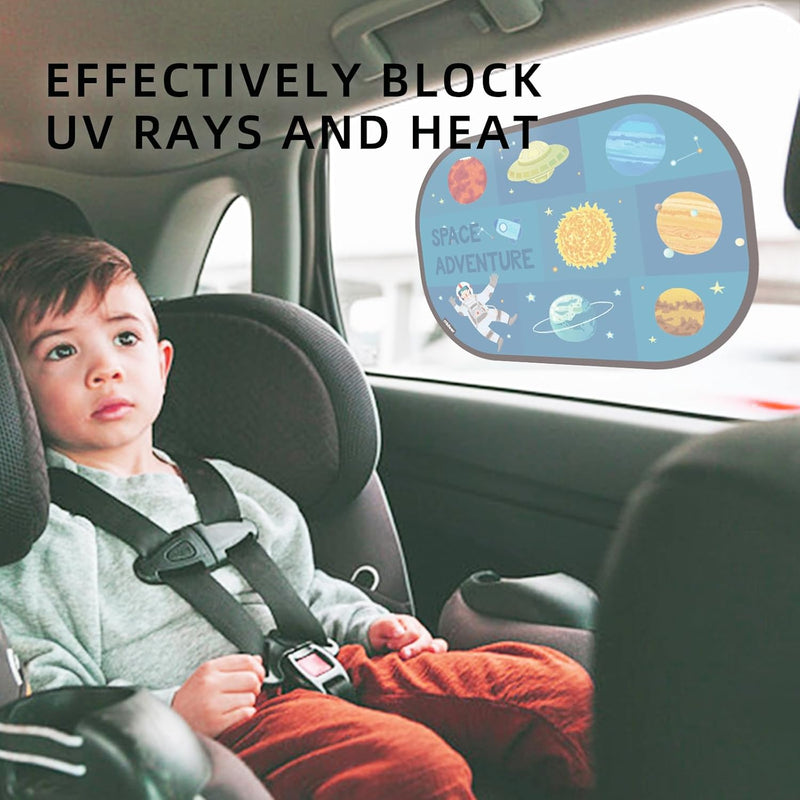 Mideer Window Shade,for Kids,Adventure Theme,UV Protection,Sunshade,Car Window Shade,Easy Install,Fun,Design,Child Safety,Sun Protection,Cool Interior,Travel Accessory,Portable,Roll-Up,Adjustable