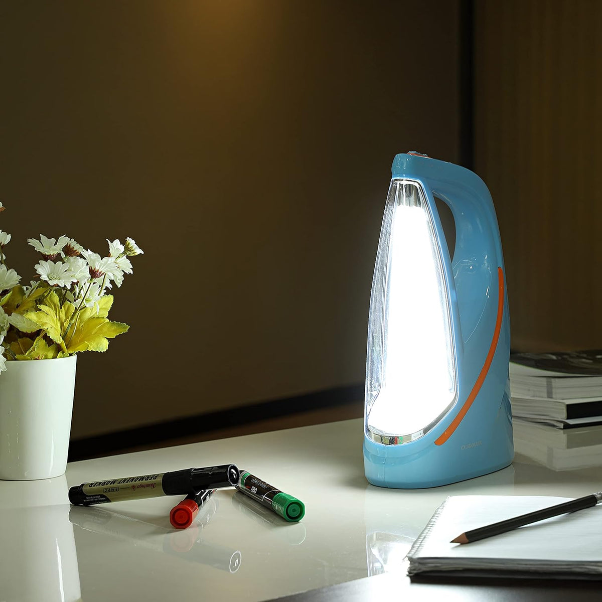 Olsenmark Rechargeable 60 Led Emergency Lantern, Blue – image 3