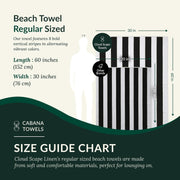 Cloud Scape Linen 2 Pcs Cabana Stripe Beach Towel Set, Oversized Soft Cotton Towel, Quick Dry and Highly Absorbent, Perfect for Beach, Picnic and Fitness, 76x152 cm, Blue