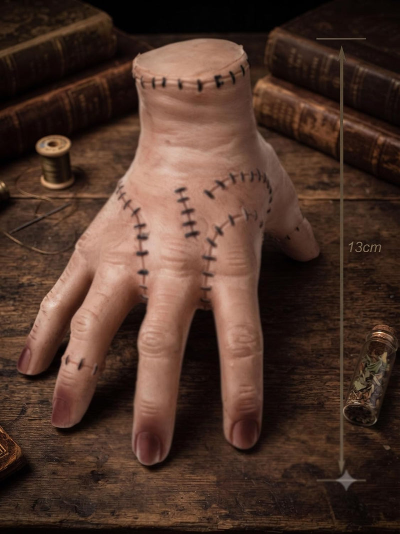 Halloween Hand Figurine with 2 Necklaces for Desktop Decor & Cosplay