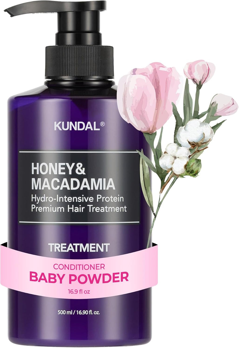 Honey&Macadamia Hydro-Intensive Protein Premium Nature Hair Treatment(Cherry Blossom) 500ml - Baby Powder