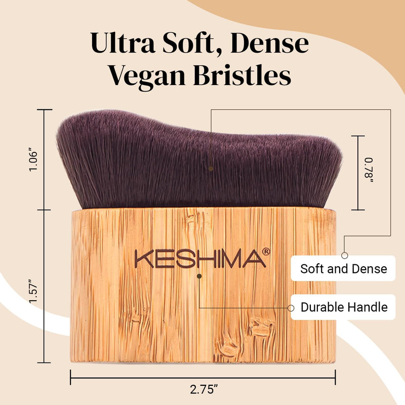 KESHIMA Flat Top Retractable Makeup Brush - Premium Retractable Kabuki Brush, Blush Brush, Foundation Brush for Liquid Makeup, Powder and Cream