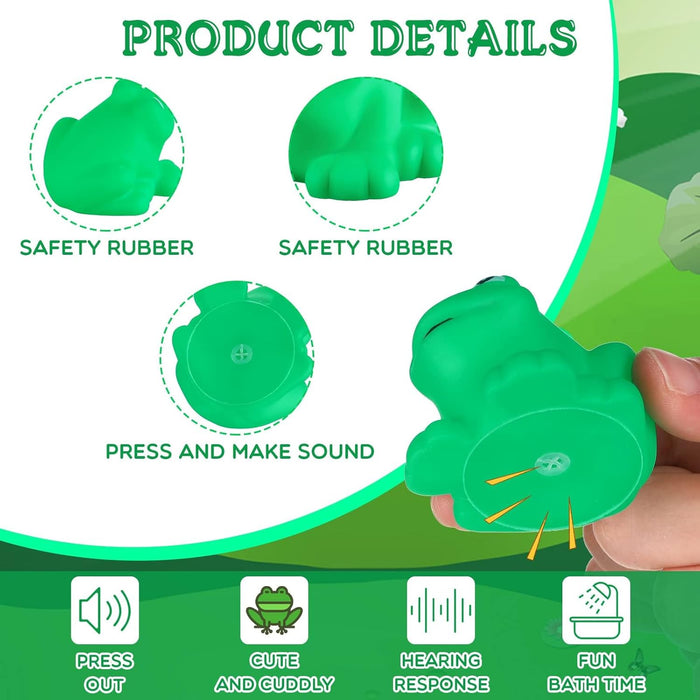 SYOSI 24 PCS Rubber Frogs Squeak Toys and Float Frogs Baby Shower Toys, Swimming Bathtub Toys for Shower Frogs Bathtub Birthday Party Decoration Boys and Girls Bath Toys