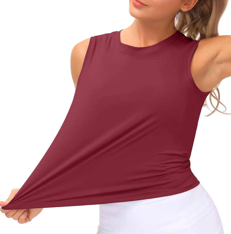 THE GYM PEOPLE Ice Silk Workout Tops for Women Quick Dry Muscle Gym Running Shirts Sleeveles