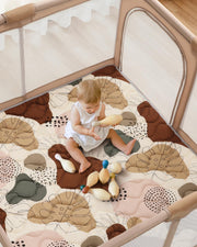 Baby Play Mats for Floor, 50x50 Play Mat for Playpen, Thicken Soft Padding Foam Playmats for Babies and Toddlers Infants, Foldable and Machine Washable Baby Crawling Mat, Boho Design