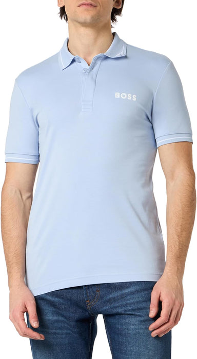 BOSS Men's Paule 1 Slim-Fit Interlock Cotton Polo Shirt with Mesh Logo