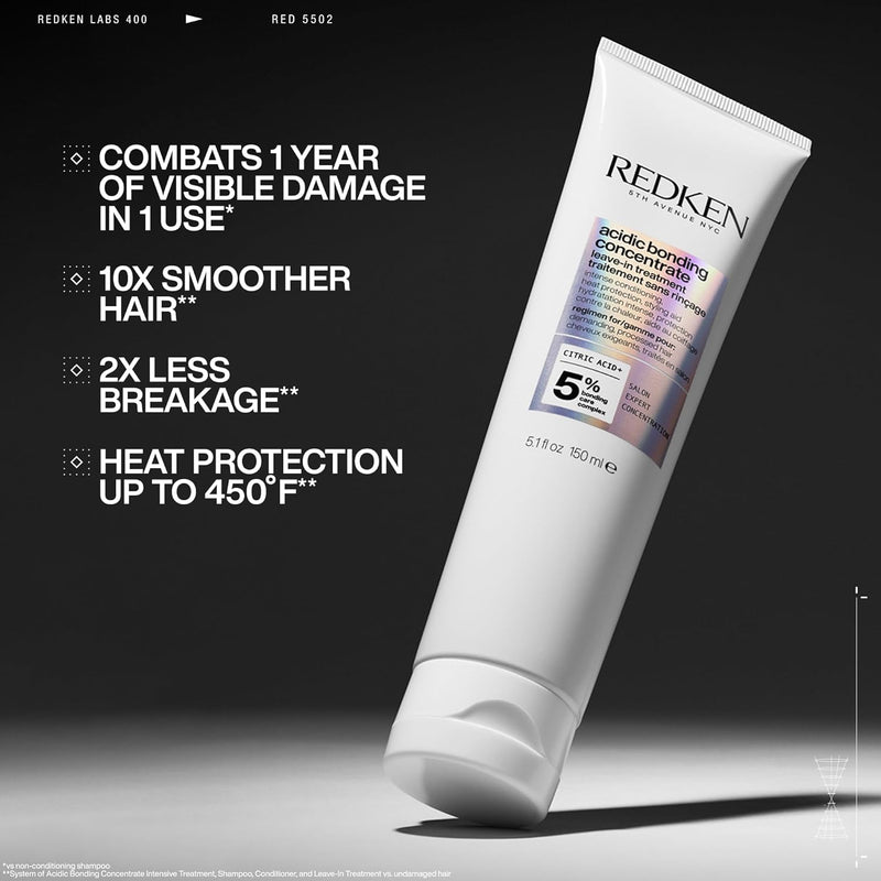 Acidic Bonding Concentrate Leave In Conditioner Hair Repair Treatment For Weak & Damaged Hair Bond Building & Strengthening Smooths & Provides Heat Protection 150ml - 150ml