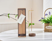 Incense Holder, Multi-Purpose Design Wooden Incense Burner ash Catcher with Brass Incense Stick Holder for Home Decor Yoga Spa Madiation (Walnut Wood)