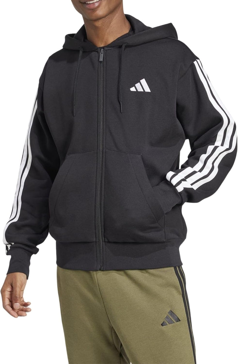 mens M 3S FL FZ HD Hoodie - BLACK/WHITE