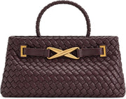 Women's Elora Woven Tote Bag - Deep Burgundy