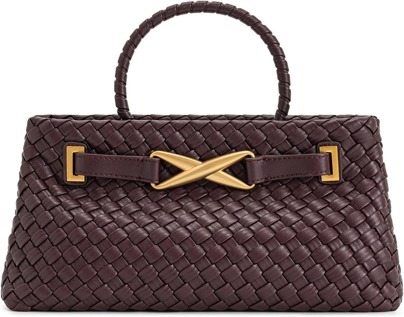 Women's Elora Woven Tote Bag - Deep Burgundy