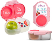 Snackbox Mini Bento Lunch Box with 2 Leakproof Compartments Ideal for Toddlers, Kids Lunch & Snacks Fits Whole Piece of Fruit BPA Free - Pink
