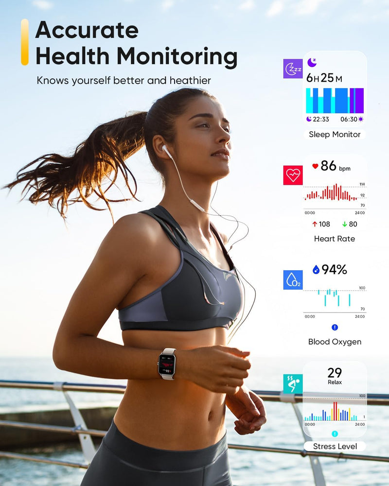 Fitpolo Smart Watch for Women Android & iPhone, Alexa Built-in [1.8" HD Screen] IP68 Waterproof Fitness Watch with Bluetooth Call (Answer/Make), Heart Rate/Sleep/SpO2 Monitor, 105 Sports Trackers