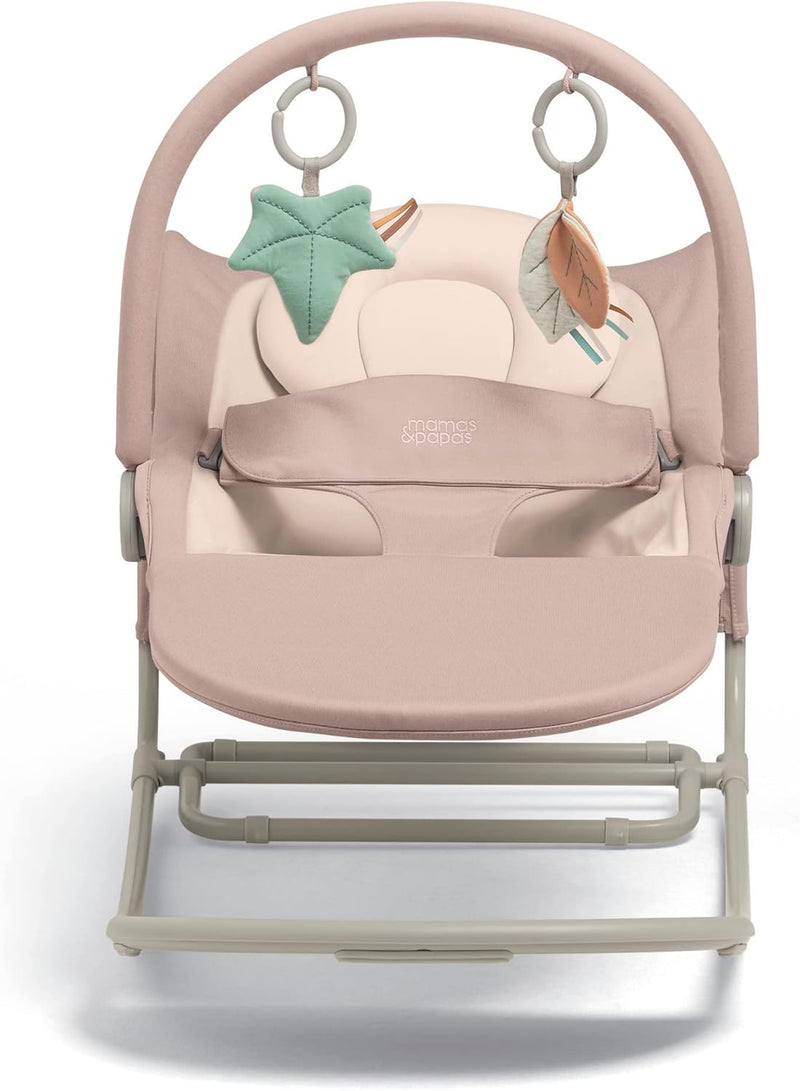 Mamas & Papas Tempo 3-in-1 Rocker/Bouncer, Lightweight, 3-Point Harness and Easily Removable Magnetic Toy Bar, Blush