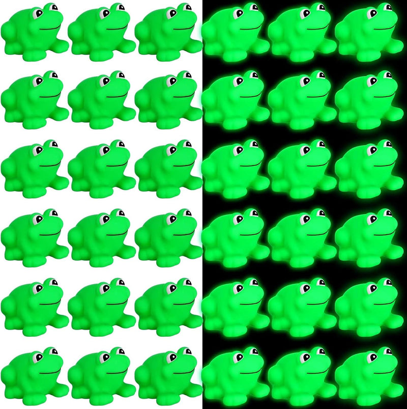 36 Pcs Mini Rubber Ducks Glow in The Dark Rubber Frogs Baby Shower Tiny Rubber Ducks Bulk, Float Bath Toys Bathtub Duckies Mini Frogs for Shower Birthday Party Favors Carnival Gift (Hat Style)
