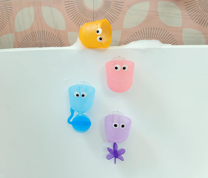 Munchkin Falls Bath Scoop & Pour Set , bath toy, bath activity fun, colorful toy to keep kids engaged, infant/baby/toddler/kids, 12 Months and above. Pack of 4
