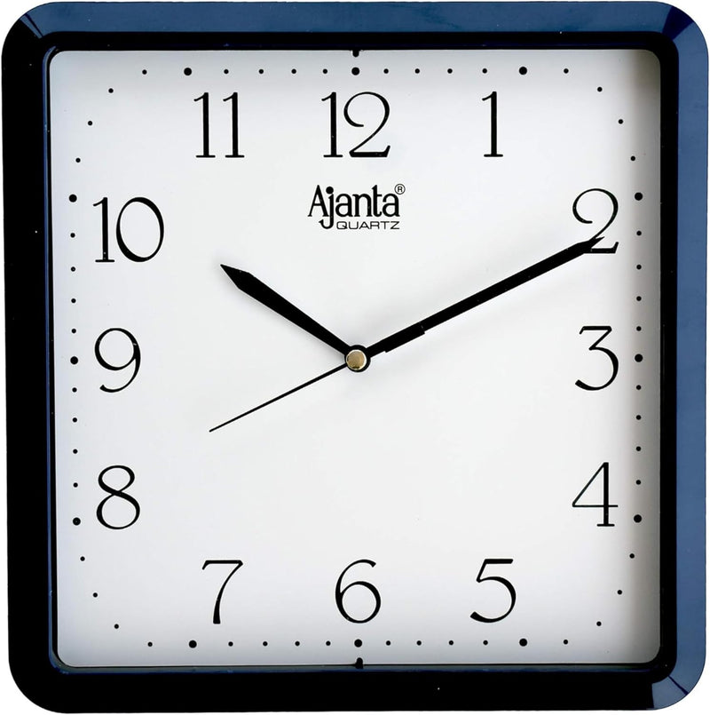 Ajanta Plastic Step Movement Wall Clock (Blue, 9 Inch) - Analog - Blue Standard