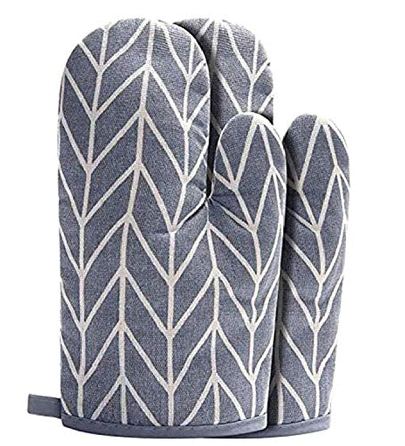 YOUBAMI Cotton Kitchen Oven Mitt Glove, Grey