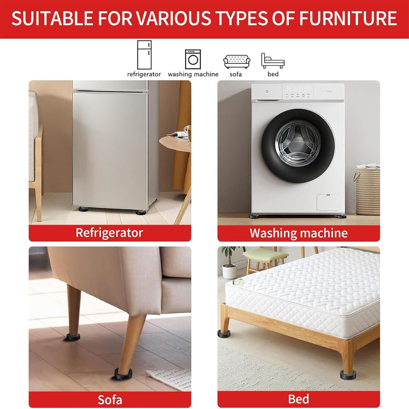 Anti Vibration Pads for Washing Machine, 4PCS Washing Machine Vibration Pads Pedestals, Anti Vibration Washing Machine Support, Prevent Your Washer and Dryer Set from Walking and Reduce Noise