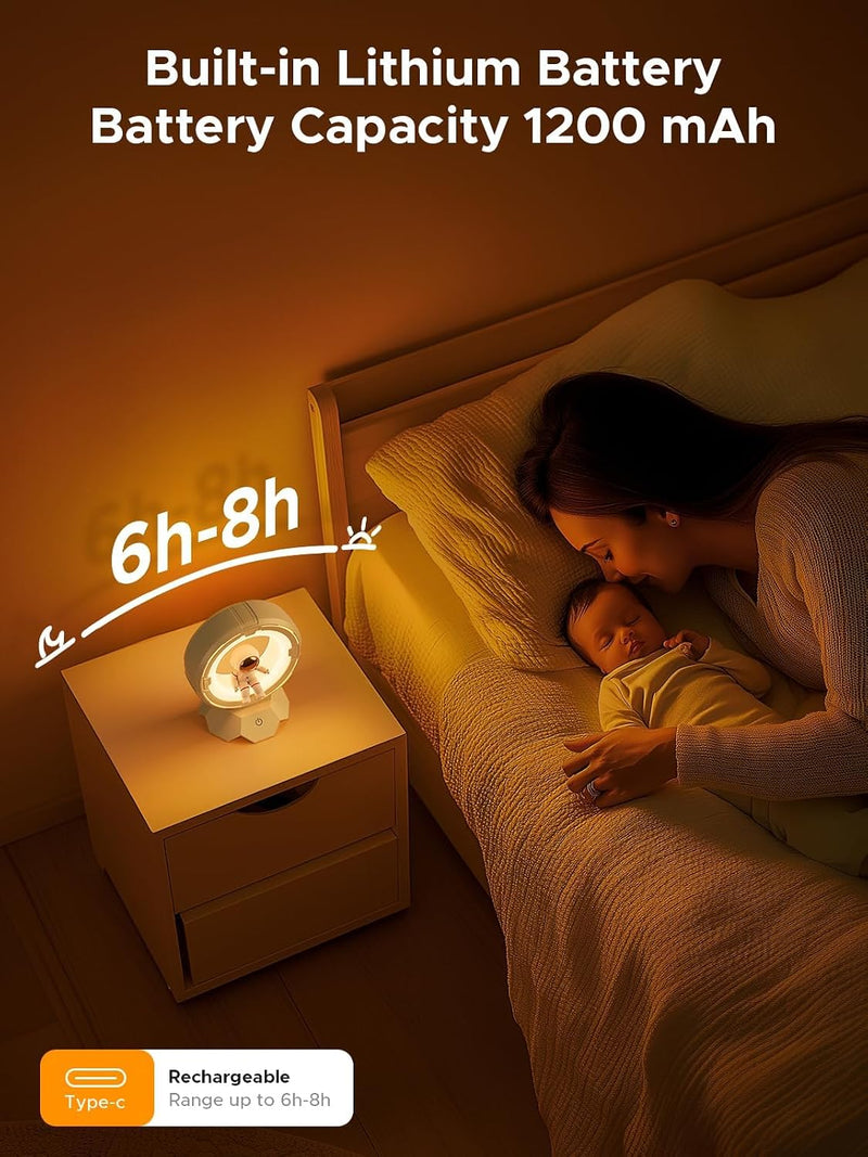 Night Light for Kids, Space Toddler Night Light for Boys and Girls, Rechargeable Night Light for Baby Nursery, Portable Night Lamp with 3 Lighting Modes, Cute Room Decor