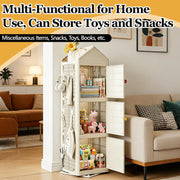 Kids Rotating Bookshelf Tower 3 Tier,360 Display Spinning Bookcase,Kids Bookcase Corner Storage, Book Shelf Organizer for Bedroom, Living Room