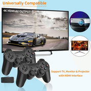 YU WELL Wireless Retro Game Console, Plug & Play Video TV Game Stick With 10000+ Games Built-in, 9 Emulators, 4K HDMI Output for TV with Dual 2.4G Wireless Controllers