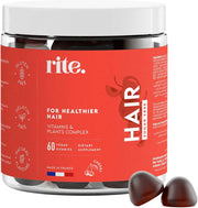 Rite Hair Vitamin Gummies, For Healthy Hair, Biotin, Faster Hair Growth, Sugar Free, Vegan, Cherry Flavour (60 Count)