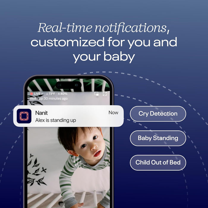 Nanit Pro Smart Baby Monitor & Wall Mount – Wi-Fi HD Video Camera, Sleep Coach and Breathing Motion Tracker, 2-Way Audio, Sound and Motion Alerts, Nightlight and Night Vision, Includes Breathing Band