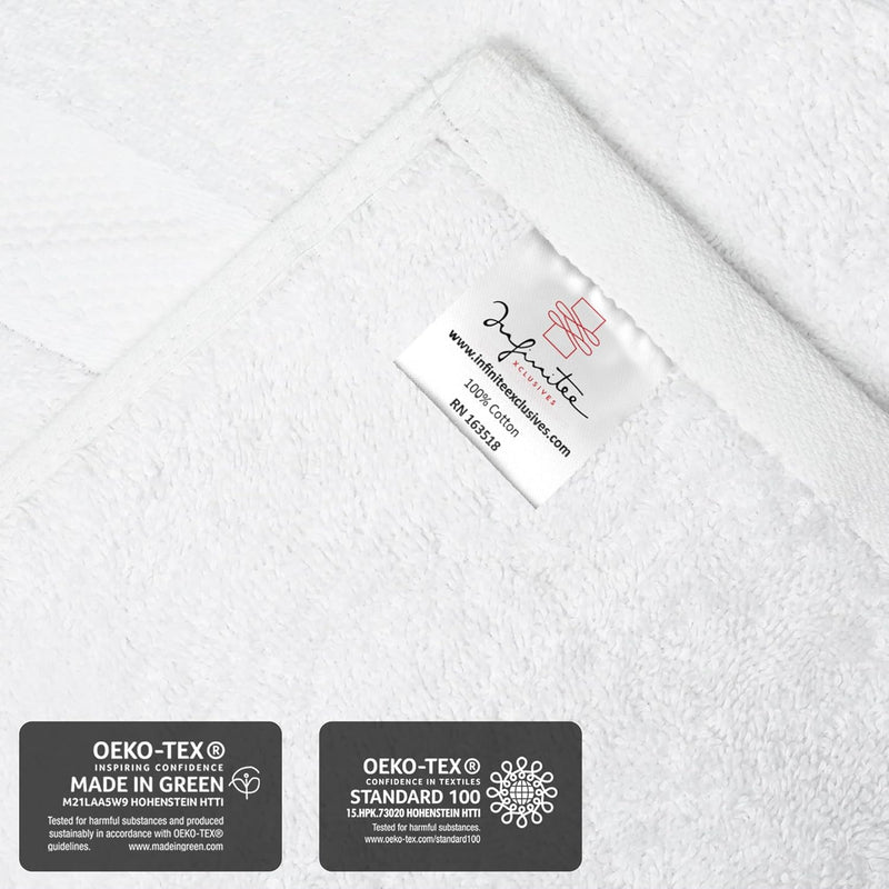 Infinitee Xclusives Premium White Hand Towels - Pack of 6, 41cm x 71cm Bathroom Hand Towel Set, Hotel & Spa Quality Hand Terry Towels for Bath room, Highly Absorbent and Super Soft Bathrooms Towels