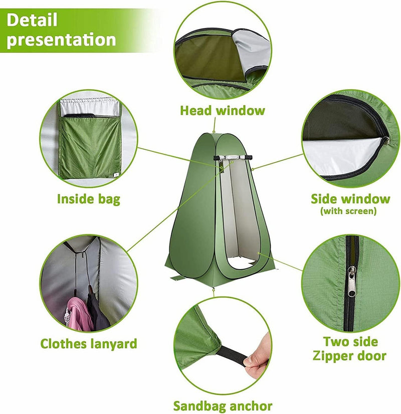 SKY-TOUCH Outdoor Changing Clothes Tent, Pop Up Shower, Portable Folding Toilet With Carry Bag, Beach Dressing Room, Suitable for Camping/Beach - cranberry 120*190cm