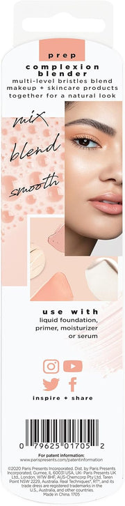 REAL TECHNIQUES Seamless Complexion Makeup Brush, Four Foundation, Primer, And Moisturizer, Makeup & Skincare Face Brush, Streakfree And Natural Finish, Orange, 1 Count