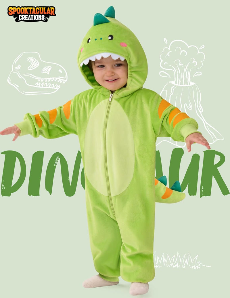 Spooktacular Creations Halloween Dinosaur Costume, Dragon Zip-up Hooded Jumpsuit for Halloween Costume Cosplay Themed Parties