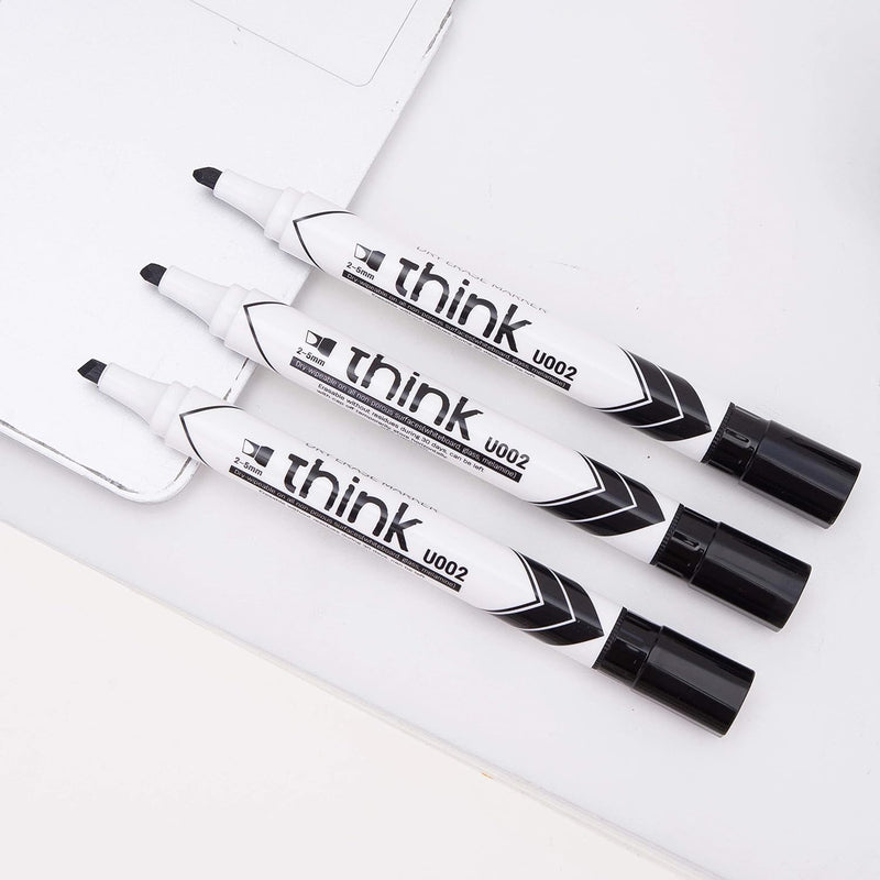 Deli Think 2-5mm Chisel Tip Dry Erase Markers 1x12Piece, Black