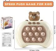Fast Push Bubble Game, Pop Quick Push Game Pop Light Up Game Toys, Shift Attention, Relieve Anxiety Sensory Toys, Fast Push Handheld Game for 6 7 8 9 Year Old Kids Boys & Girls Birthday Gifts(Bears) - Little Bear