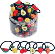 Shining Diva Fashion 20 pcs Combo Elastic Hair Bands Ties Accessories for Kids Baby Girls Women - 30 pc Combo Box of Black Fruits