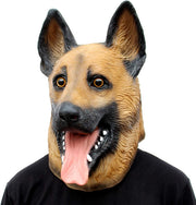 CreepyParty Novelty Halloween Party Latex Animal Dog Head Mask Sounding German Shepherd (Silent)