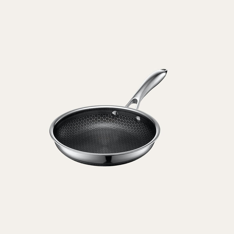 Eterna Tri-Ply Hybrid 20cm Frying Pan Stainless Steel & Ceramic Coating, Metal-Utensil Safe, Oven & Dishwasher-Safe, Induction & All Cooktops Compatible
