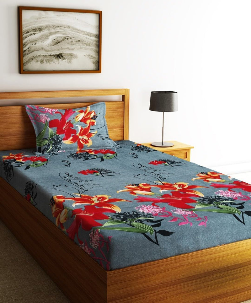 Fashion String 144TC Nature Embrace Lush Green Single Bedsheet with 1 Pillow Cover