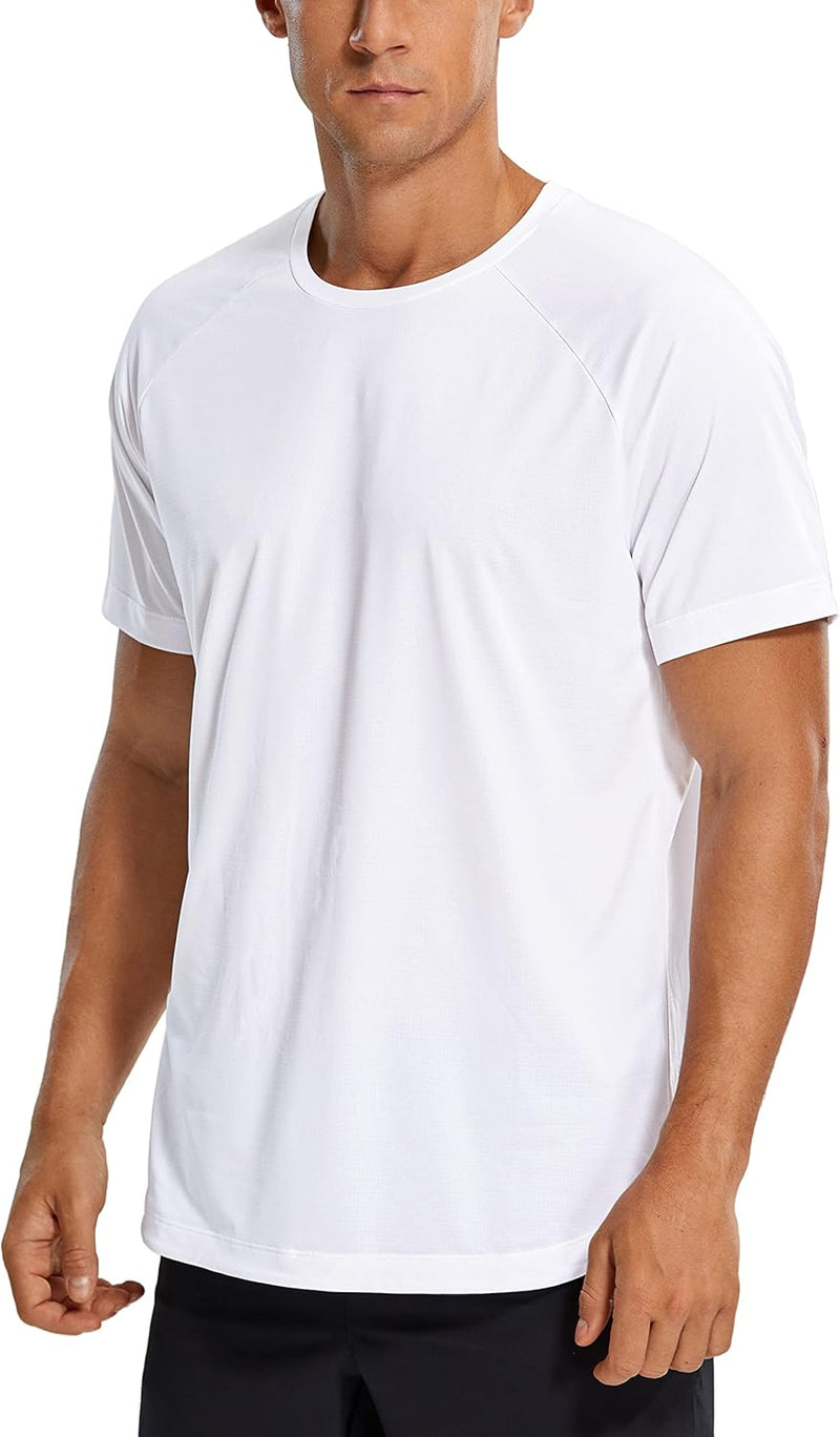CRZ YOGA Men's Lightweight Short Sleeve T-Shirt Quick Dry Workout Running Athletic Tee Shirt Tops