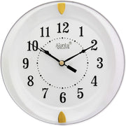 Ajanta Step Movement Plastic Analog Wall Clock 7 Inch Compact Round Design White Dial Classic Ticking Quartz Wall Clock for Home, Office, Kitchen & Bedroom (Model 1267-White) - 18 cm x 18 cm
