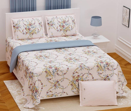 SUFAYA FAB Printed Indian Sanganer Twill Cotton Premium Big Size Bedsheets for Modern Look(108x108) inches with Two Pillow (17x27) inches