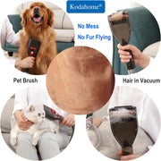 Dog Shedding Brush Vacuum Attachment - Pet Groom Tool Kit for Most Vacuum Brands, Doggy Cat Hair Deshedding Comb Fur Remover, De-shedding Removal, with Vac Extension Hose with Adapters - Universal Series