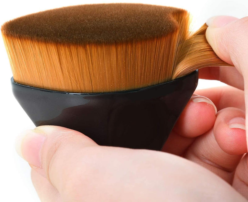 MRIMAYA Flawless Foundation Brush Flat Top Liquid Powder for liquid makeup Blending Liquid, Cream or Flawless Powder Cosmetics with Bonus Protective Case (Black)