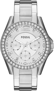 Riley Women's Watch with Crystal Accents and Stainless Steel Bracelet Band - Silver