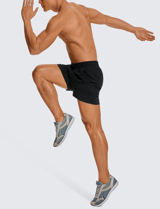 CRZ YOGA Men's Linerless Workout Shorts - 5'' Lightweight Quick Dry Running Sports Athletic Gym Shorts with Pockets